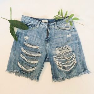 High Waisted Jean Biker Shorts | Forever 21